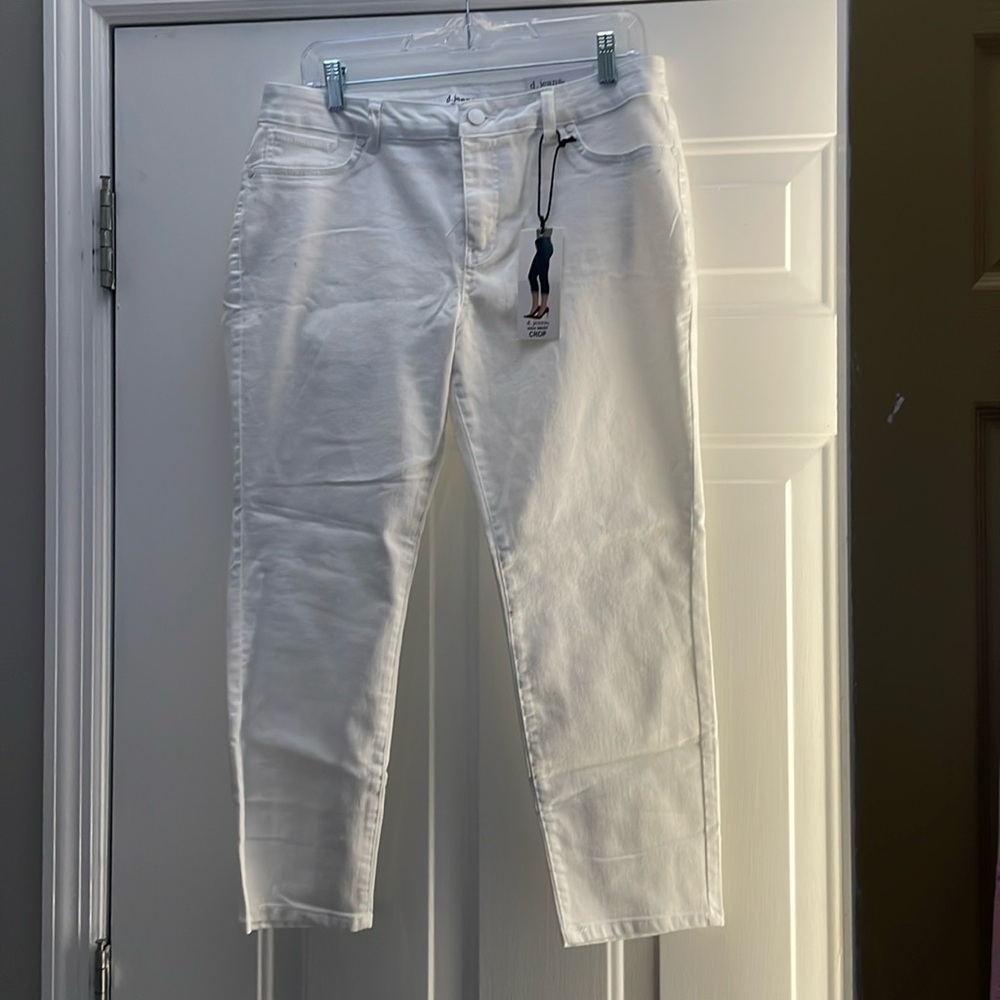 New with tags! d. jeans white high waist crop jeans size 12
